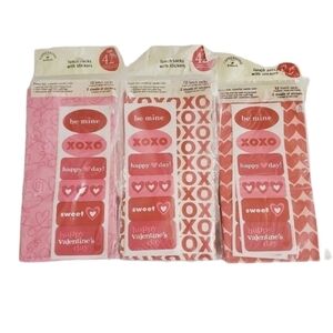 🟢 Hallmark Expressions Valentine's Lunch Sacks & Stickers Set of 3 NIP